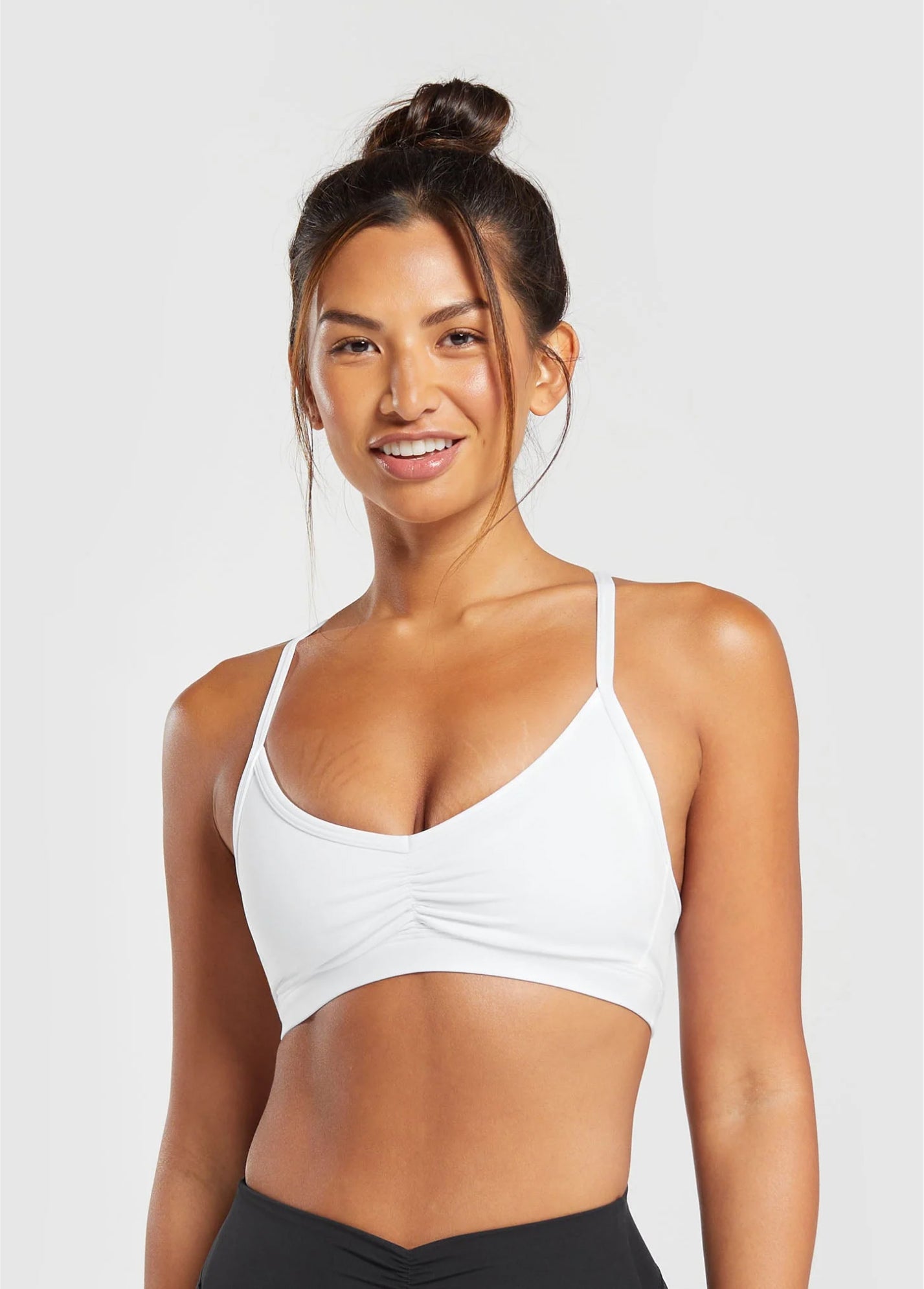 Ruched Strappy Sports Bra Hyprid Sport